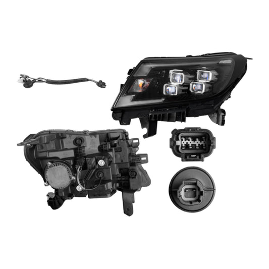 Faro Ns Np300 Frontier Platinum Le 21-23 Fondo Negro C/Leds Cn Izq P/ Nissan Np300 2021-2023