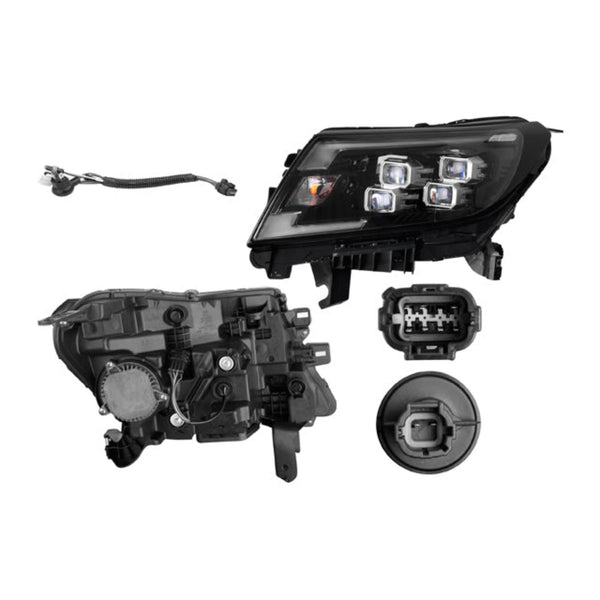 Faro Ns Np300 Frontier Platinum Le 21-23 Fondo Negro C/Leds Cn Izq P/ Nissan Np300 2021-2023