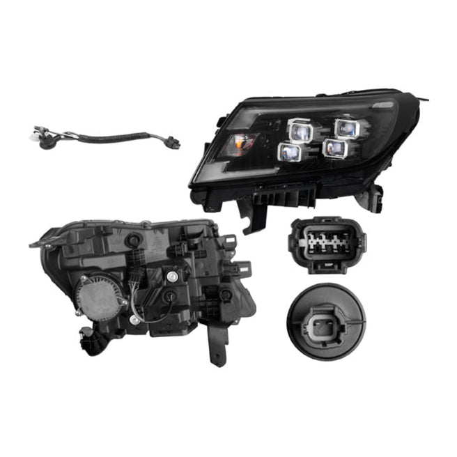Faro Ns Np300 Frontier Platinum Le 21-23 Fondo Negro C/Leds Cn Izq P/ Nissan Np300 2021-2023
