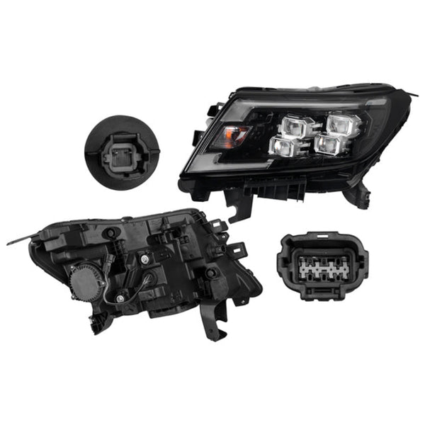 Faro Ns Np300 Frontier Platinum Le Fondo Negro C/Leds Cn Izq P/ Nissan Frontier 2021-2023