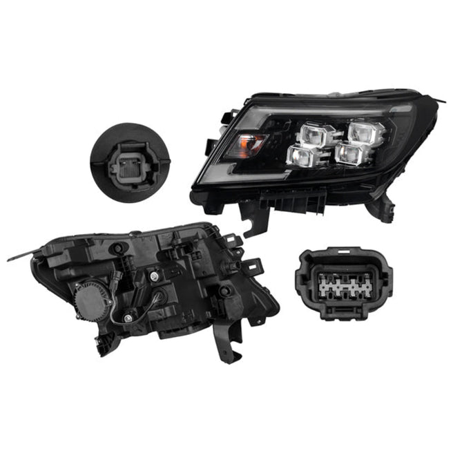 Faro Ns Np300 Frontier Platinum Le Fondo Negro C/Leds Cn Izq P/ Nissan Frontier 2021-2023