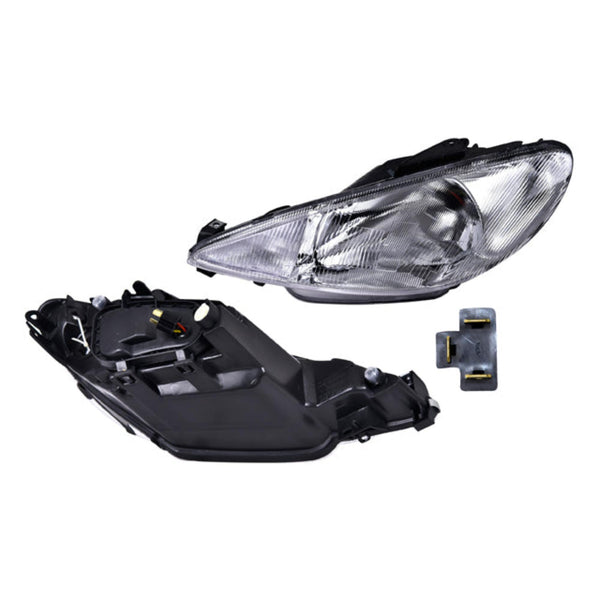 Faro Pg 206 00-02 Un As Rayado S/Foco Depo Izq P/ Peugeot 206 2000-2002