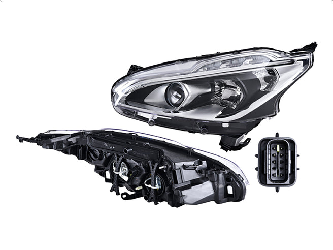 Faro Pg 208 17-21 Electrico C/Lupa P/Foco Halogeno C/Leds S/Foco Depo Izq P/ Peugeot 208 2017-2021