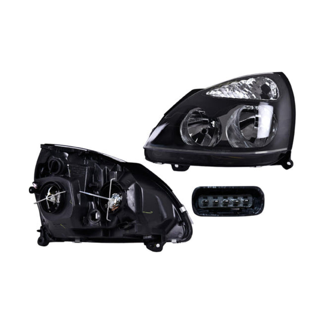 Faro Rn Clio Electico Fondo Negro P/Foco Halogeno S/Foco Depo Izq. P/ Renault Clio 2002-2004