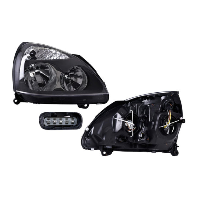 Faro Rn Clio 05-10 Electrico Fondo Gris P/Foco Halogeno S/Foco Depo Der P/ Renault Clio 2005-2010