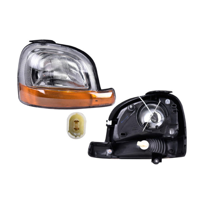 Faro Derecho para Renault Kangoo 2004-2008 Halógeno Sin foco Fondo cromado Eléctrico