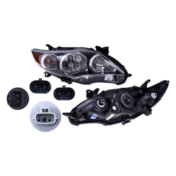 Faro Ty Corolla 11-13 Fondo Negro C/Foco Depo Der P/ Toyota Corolla 2011-2013