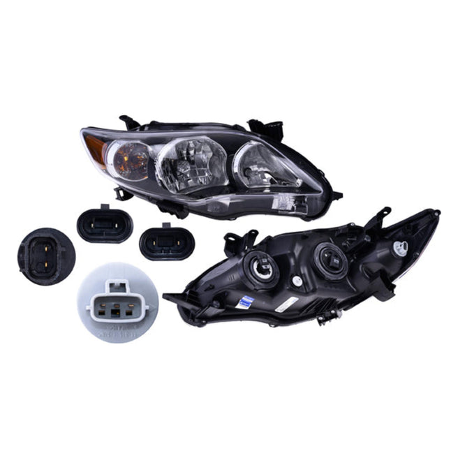 Faro Ty Corolla 11-13 Fondo Negro C/Foco Depo Der P/ Toyota Corolla 2011-2013