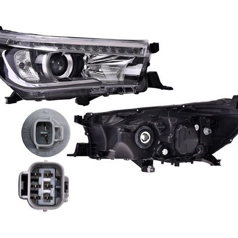 FARO TY HILUX 16-20 ELECTRICO P/FOCO HALOGENO C/LEDS S/FOCO DEPO DER