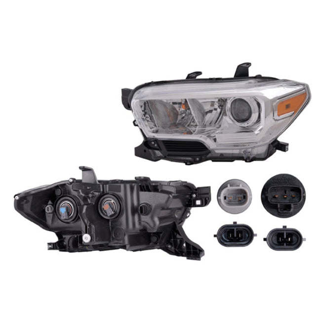 Faro Ty Tacoma 17-23 Fondo Cromado Aro De Lupa Cromado S/Luz De Dia C/Focos Depo Izq para Toyota Tacoma 2017-2023