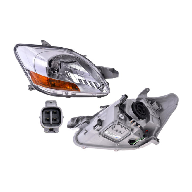 Faro Ty Yaris 06-15 4 Puertas Fondo Cromado S/Foco Depo Der P/ Toyota Yaris 2006-2015