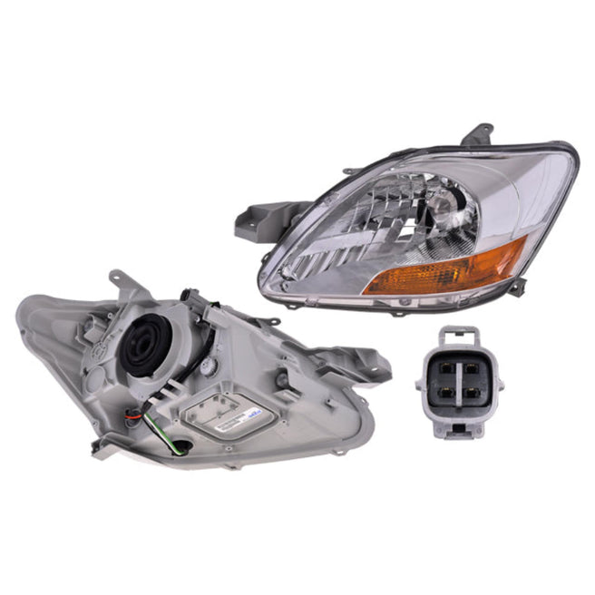 Faro Ty Yaris 06-15 4 Puertas Fondo Cromado S/Foco Depo Izq P/ Toyota Yaris 2006-2015