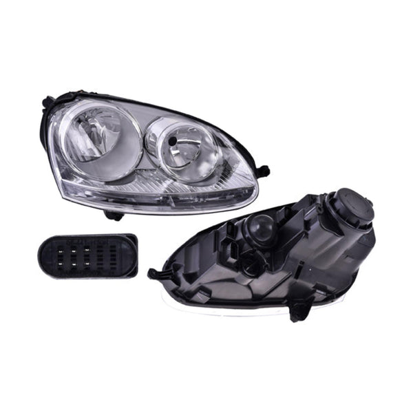 Faro Vw Bora 05-10 Manual Fondo Cromado P/ Volkswagen Bora 2005-2010