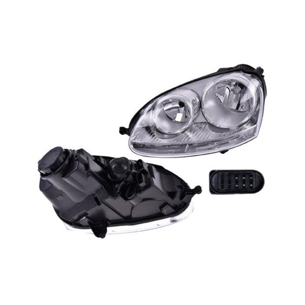 Faro Vw Bora 05-10 Manual Fondo Cromado P/Foco Halogeno S/Foco Depo Izq. P/ Volkswagen Bora 2005-2010