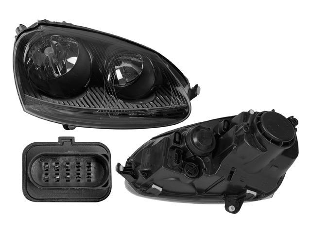 Faro Vw Bora 05-10 Fondo Negro P/Foco Halogeno S/Foco Cn Der P/ Volkswagen Bora 2005-2010