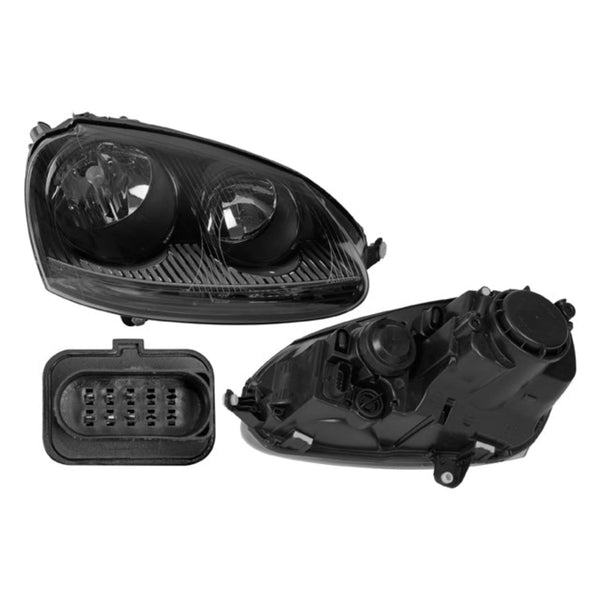 Faro Vw Bora 05-10 Fondo Negro P/Foco Halogeno S/Foco Cn Der P/ Volkswagen Bora 2005-2010