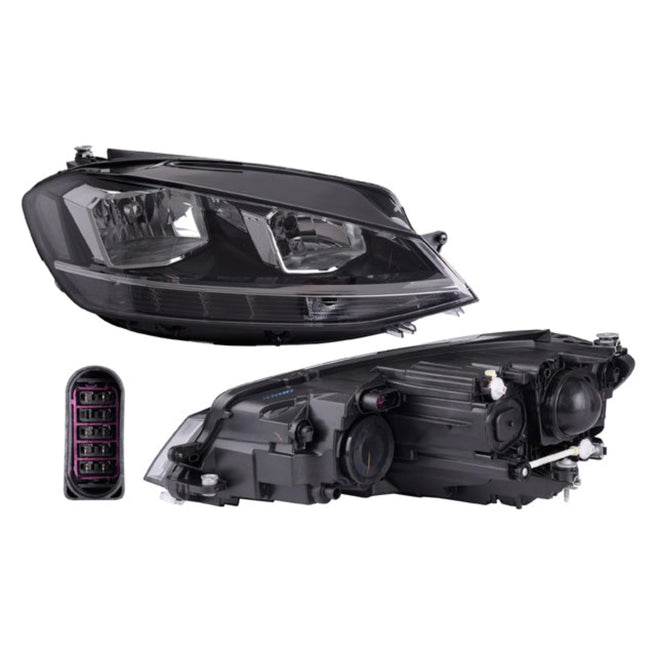 Faro Vw Golf 18-20 Electrico C/Motor C/Leds P/Foco Halogeno Depo Der P/ Volkswagen Golf 2018-2020