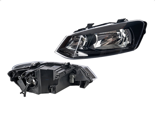 Faro Vw Vento 14-15 Electrico C/Motor Fondo Negro Un As S/Foco Depo Izq P/ Volkswagen Vento 2014-2015