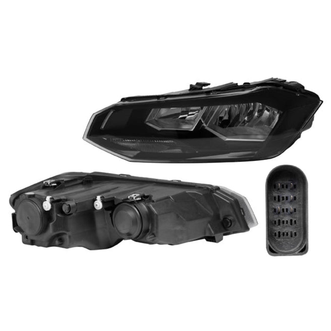 Faro Vw Virtus 20-22 Fondo Negro S/Foco Cn 5 Pines Izq Para Volkswagen Virtus 2020-2022