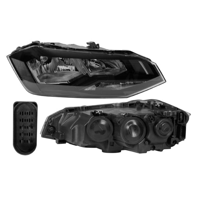 Faro Vw Virtus 20-22 Linea Anterior Manual Filo Negro S/Foco Depo 5 Pines Der P/ Volkswagen Virtus 2020-2022