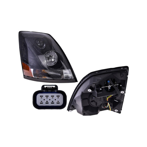 Faro Vl Vnl 04-17 3Ra Generacion C/Lupa Fondo Oscuro Depo Der P/ Volvo Vnl 2004-2017