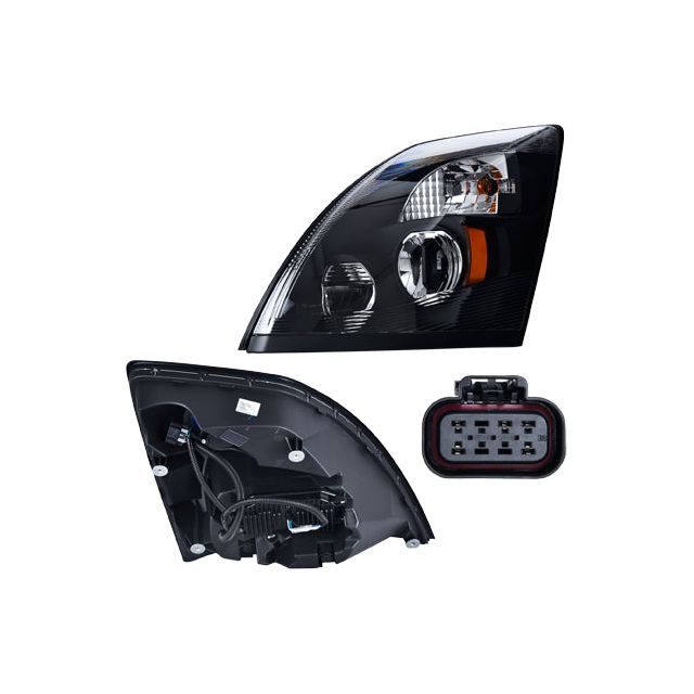 Faro Vl Vnl 15-16 3Ra Generacion Fondo Obscuro C/Modulo De Leds Ee Izq P/ Volvo Vnl 2015-2016
