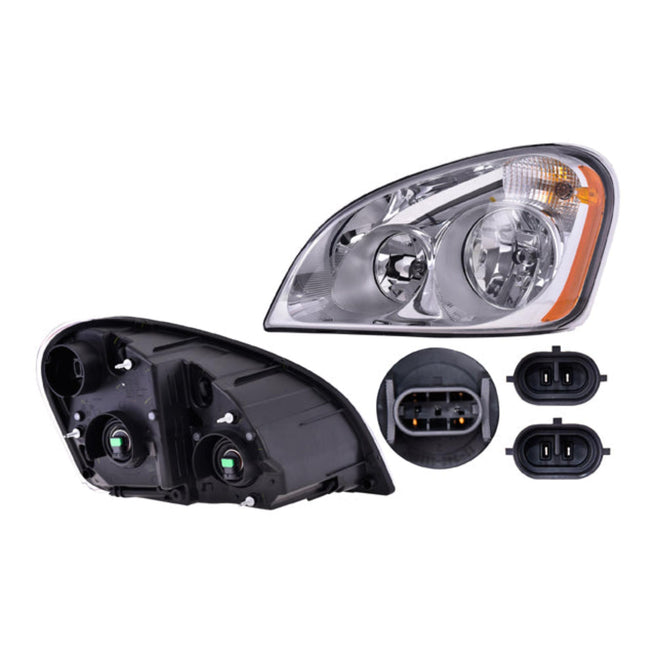Faro Fr Cascadia 08-17 Fondo Cromado Depo Izq P/ Freightliner Cascadia 2008-2017