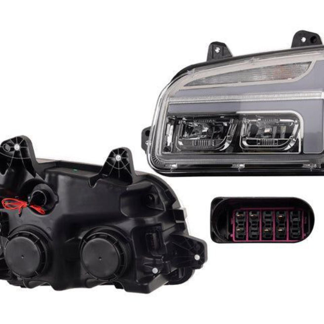 Faro Kw T880 Fondo Cromado C/Leds Cn Izq P/ Kenworth T880 2014-2023
