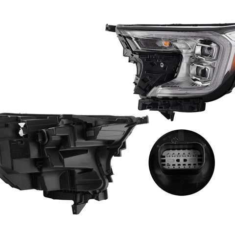 FARO GM TERRAIN 22-24 DENALI C/LUPA C/LEDS MOLDURA CROMADA CN IZQ