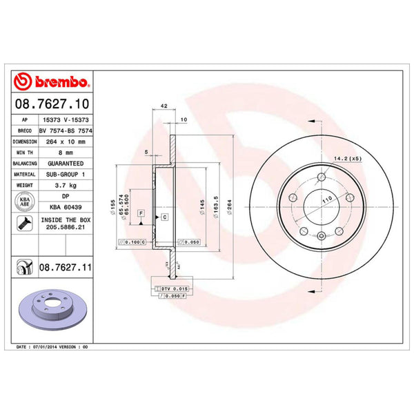 Disco De Freno Delantero / Trasero Para Chevrolet Astra 2000-2008