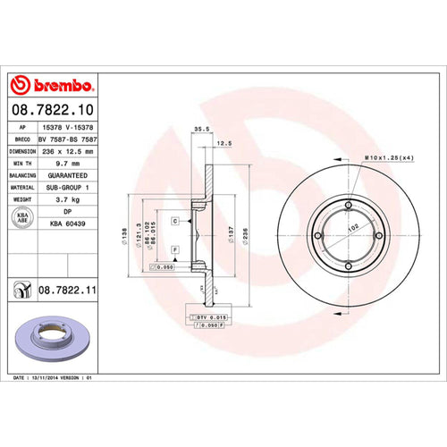 Disco De Freno Delantero Para Pontiac Matiz 2004-2010