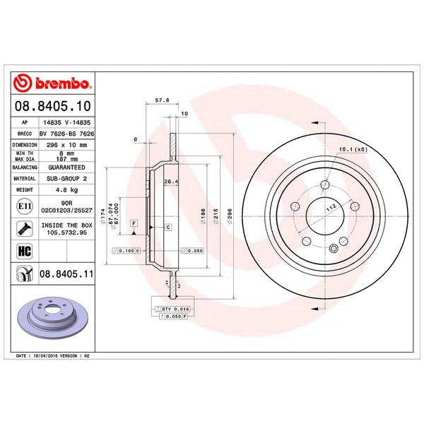 Disco De Freno Trasero Para Mercedes-Benz Vito 2009-2013