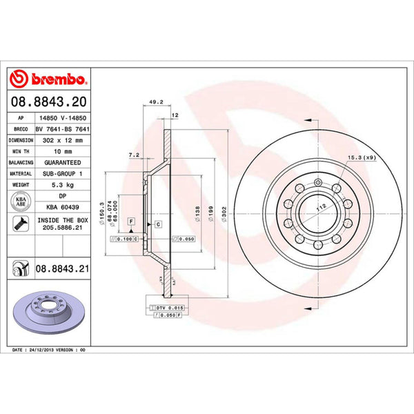 Disco De Freno Trasero Para Audi A6 Quattro 2005-2008