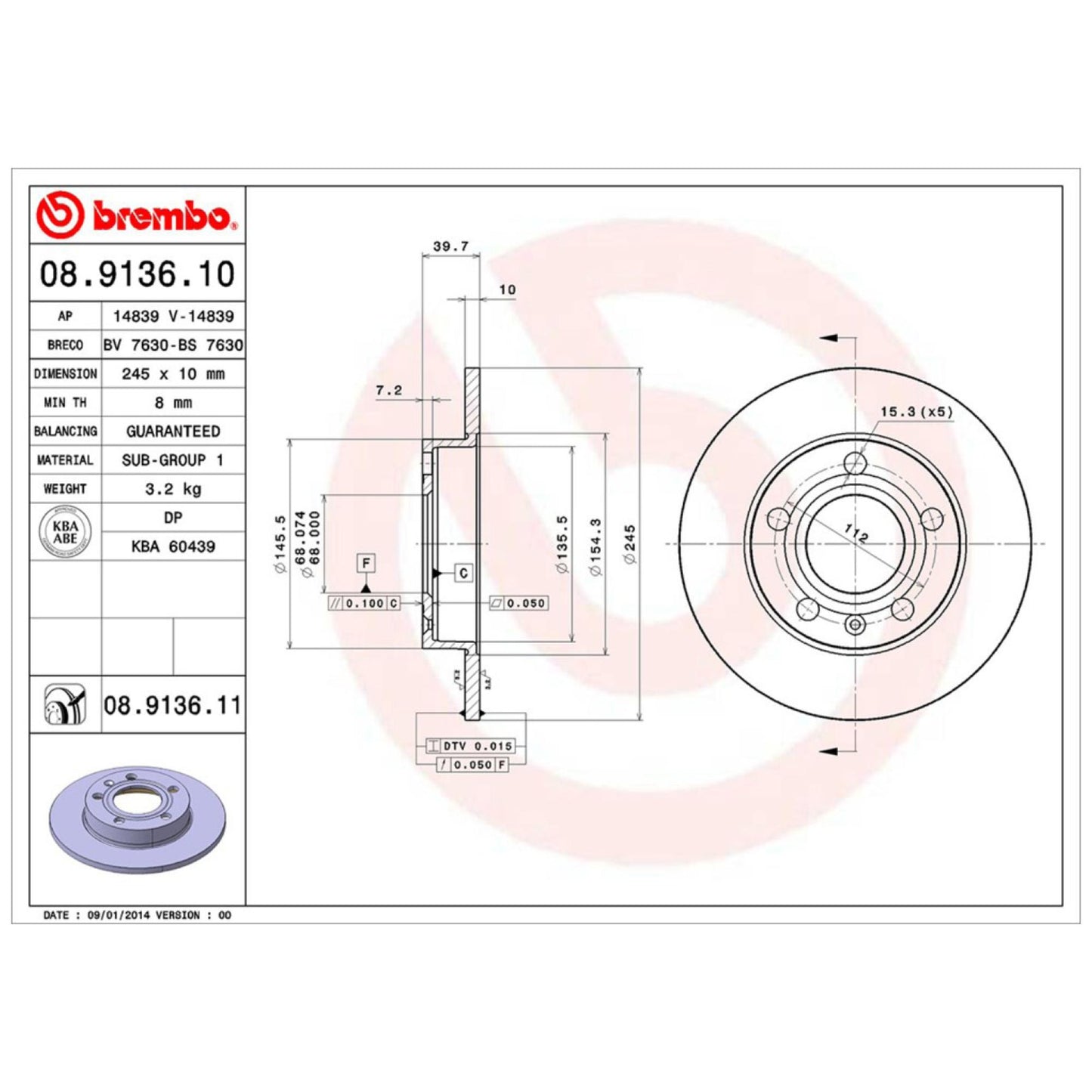 Disco De Freno Trasero Para Audi A4 2001-2009