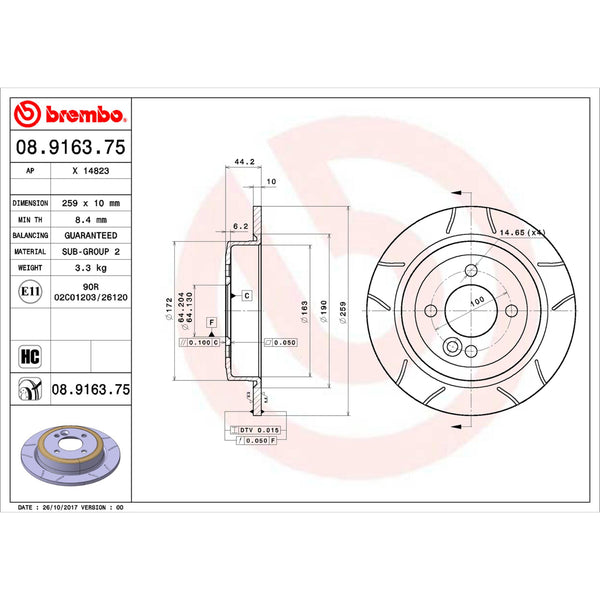 Disco De Freno Trasero Para Mini Cooper 2002-2006