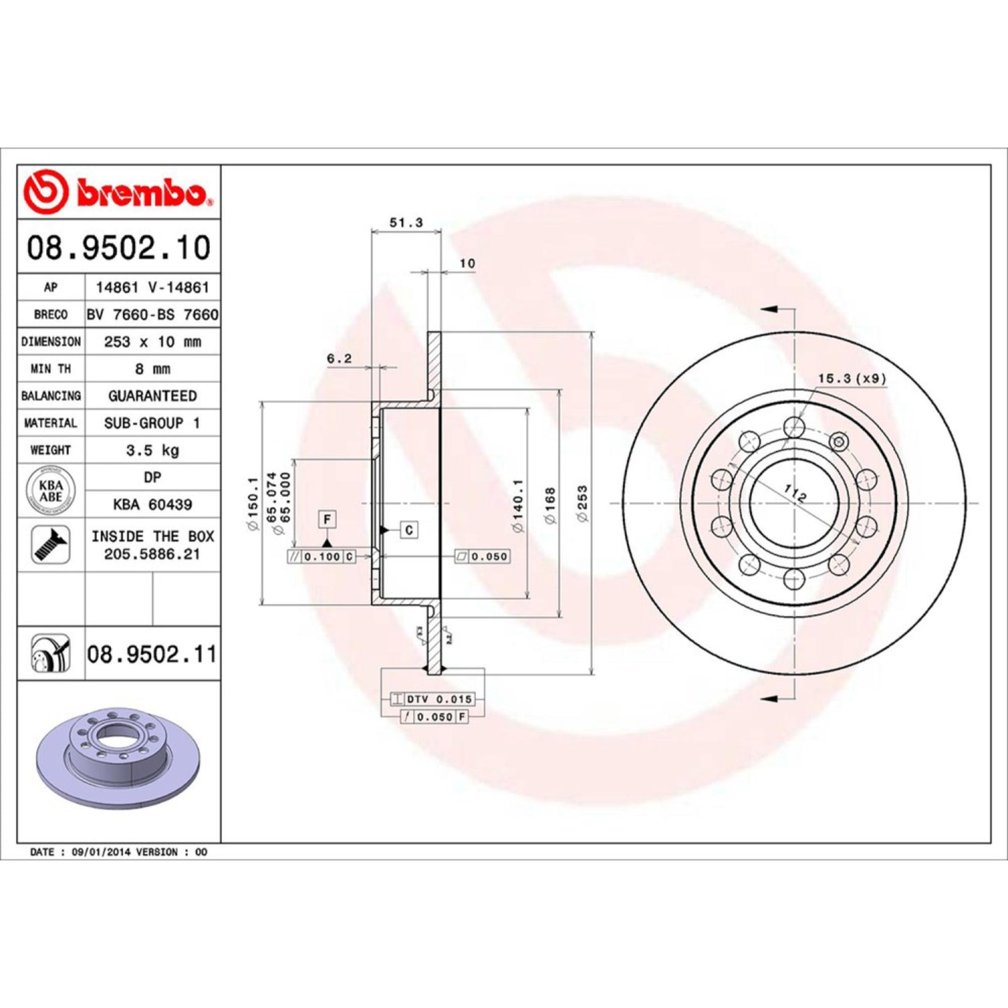 Disco De Freno Trasero Para Audi A3 2004-2013