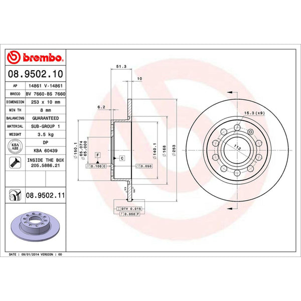 Disco De Freno Trasero Para Audi A3 2004-2013