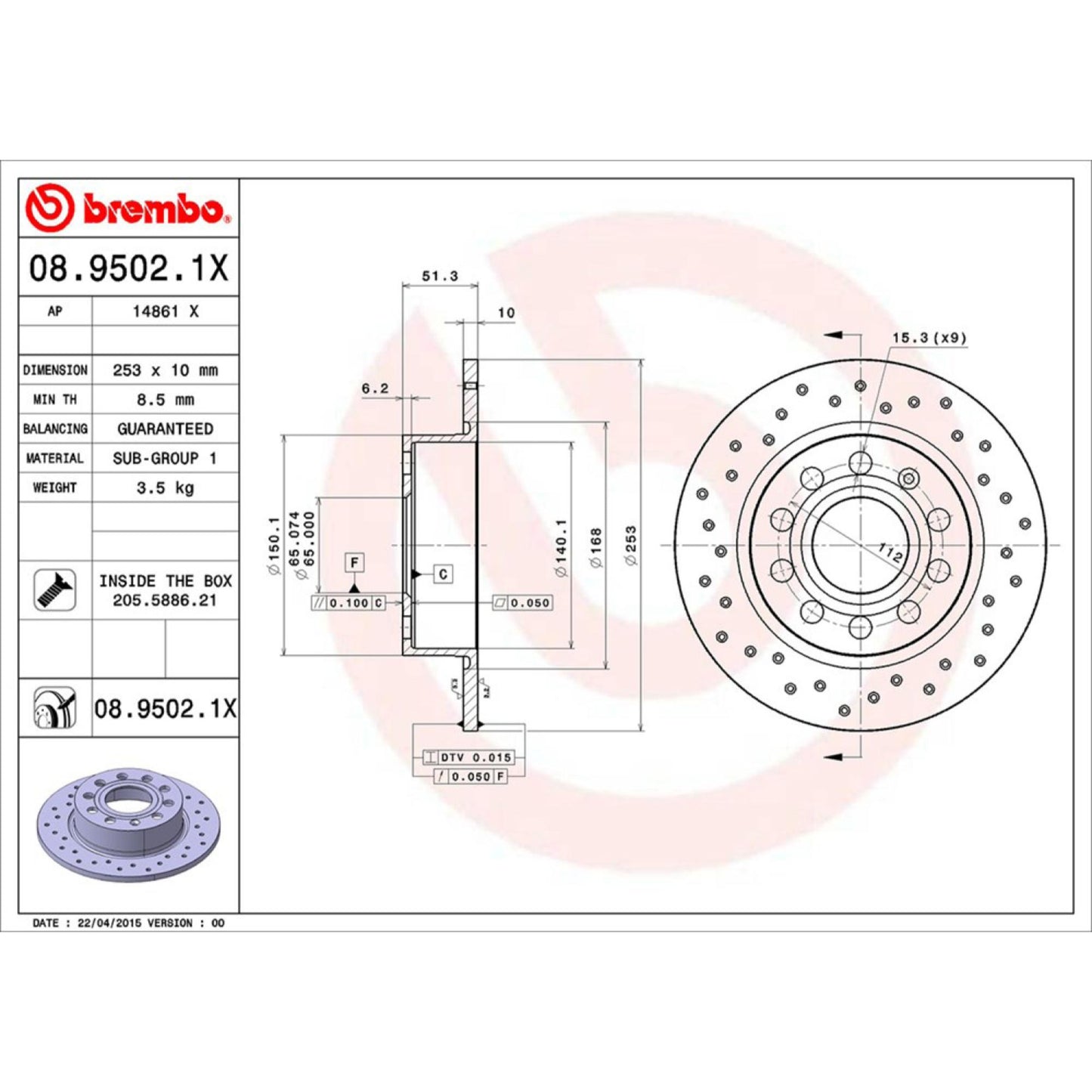Disco De Freno Trasero Para Audi A3 2004-2013