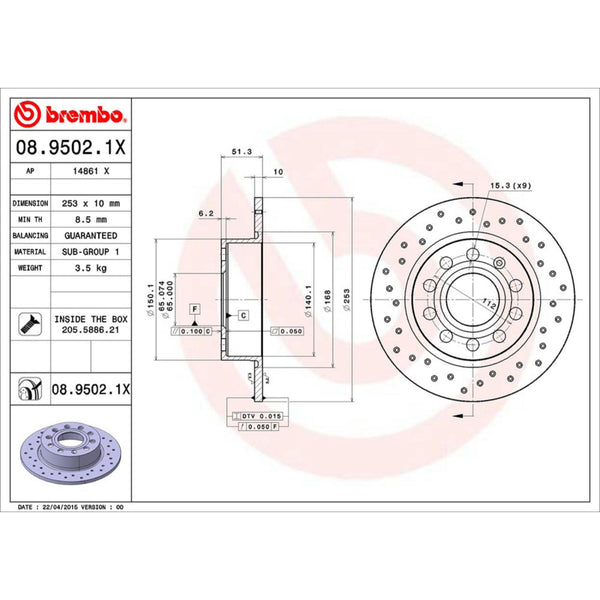 Disco De Freno Trasero Para Audi A3 2004-2013