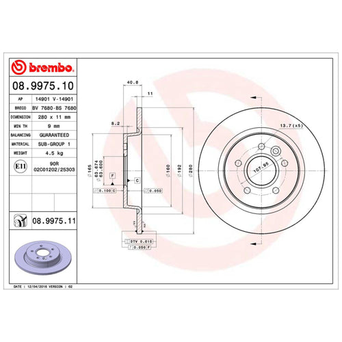 Disco De Freno Trasero Para Volvo S40 2004-2009