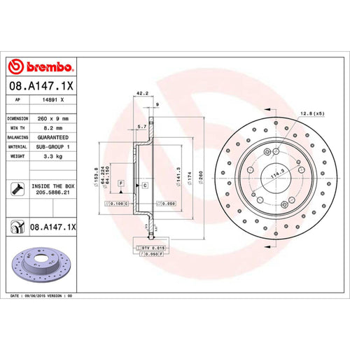 Disco De Freno Trasero Para Honda Civic 2006-2015