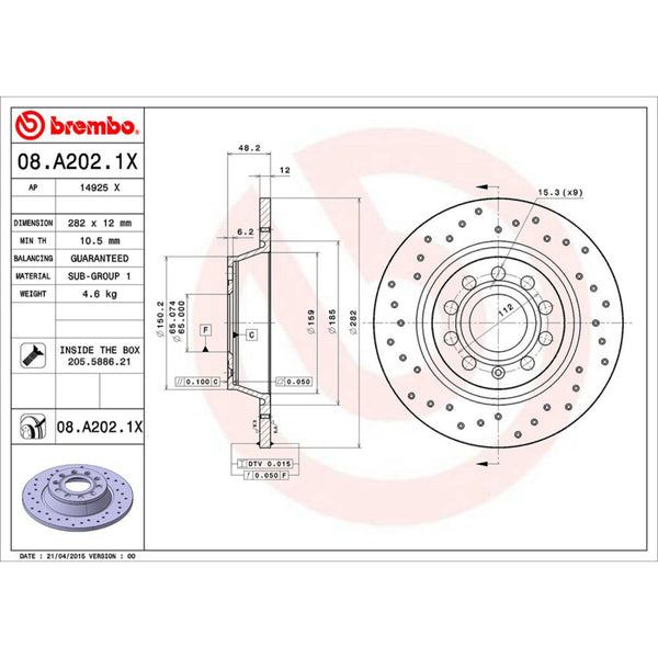 Disco De Freno Trasero Para Audi A3 2004-2013