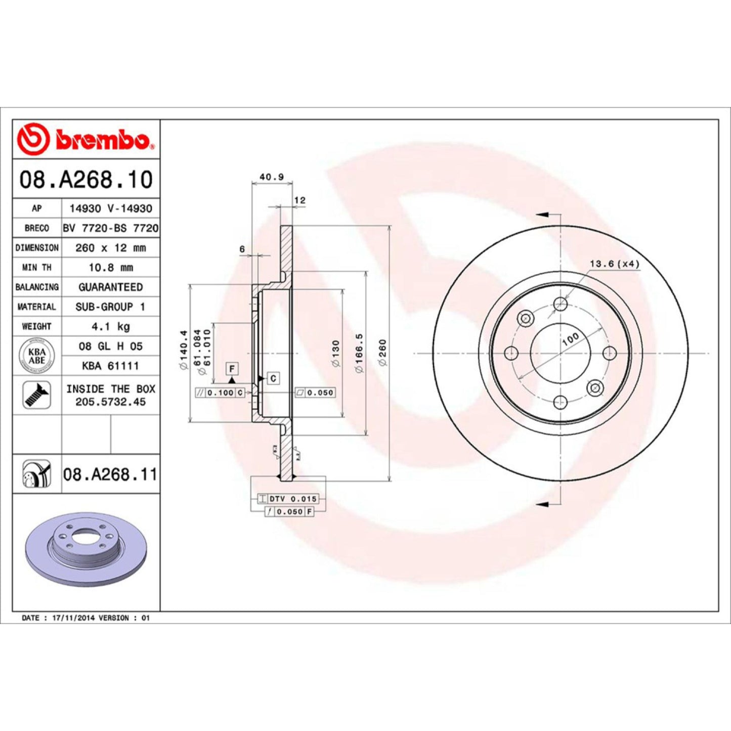 Disco De Freno Delantero Para Nissan Aprio 2008-2010