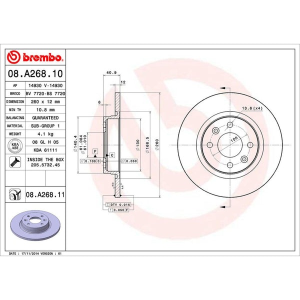 Disco De Freno Delantero Para Nissan Aprio 2008-2010