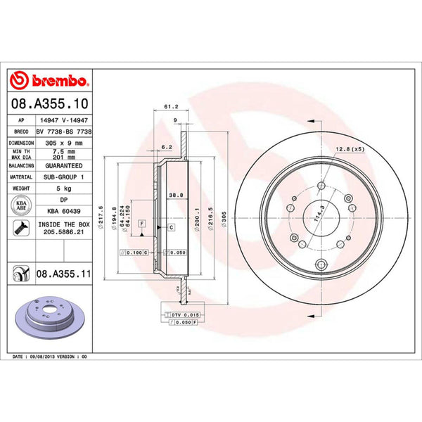 Disco De Freno Trasero Para Honda Cr-V 2005-2016