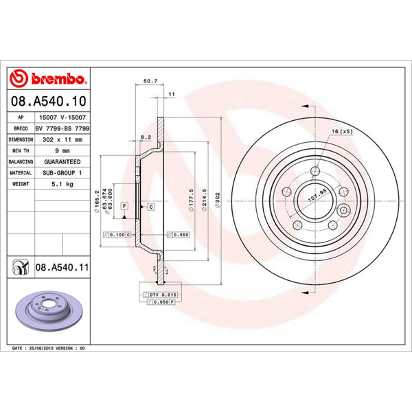 Disco De Freno Trasero Para Ford Focus 2010-2011