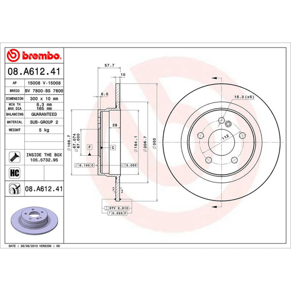 Disco De Freno Trasero Para Mercedes-Benz C300 2008-2012