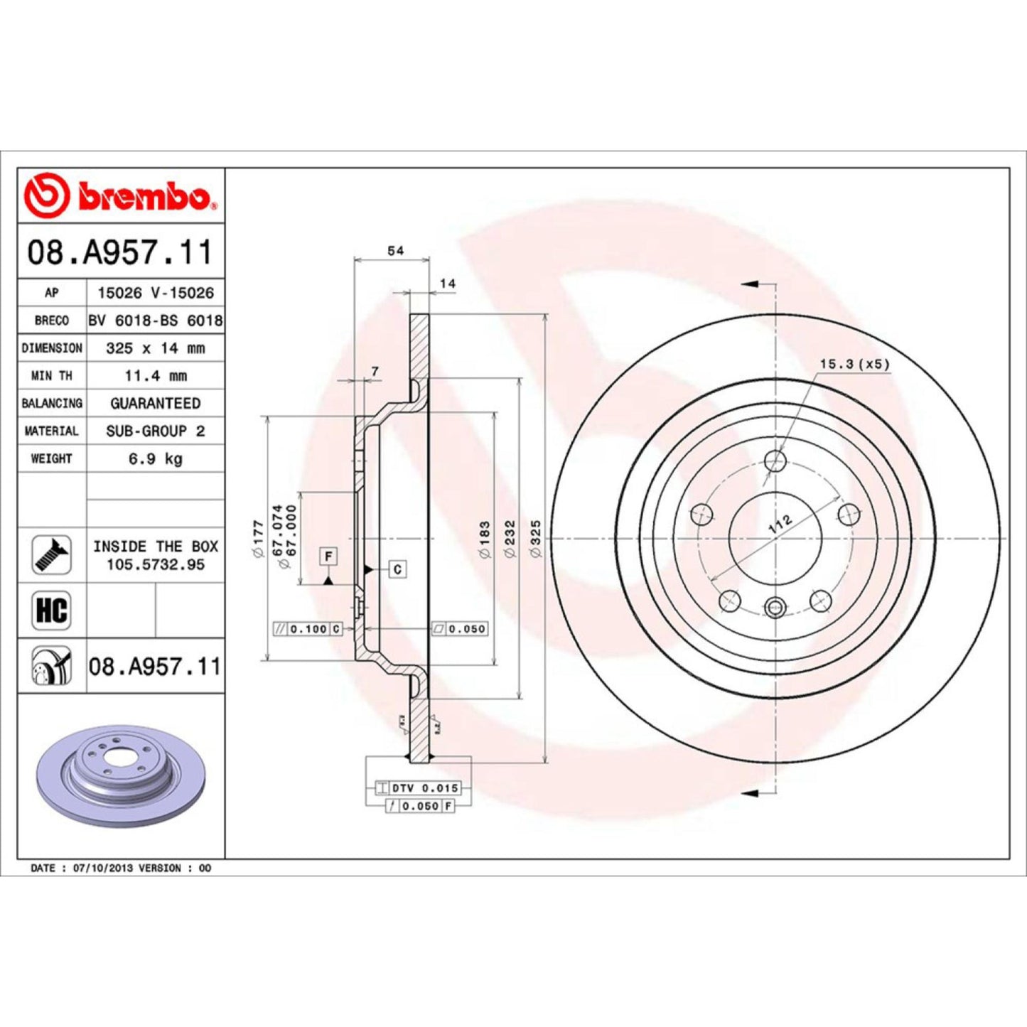 Disco De Freno Trasero Para Mercedes-Benz Ml350 2010-2015