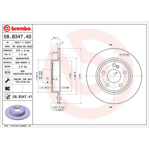 Disco De Freno Trasero Para Mercedes-Benz B180 2012-2015