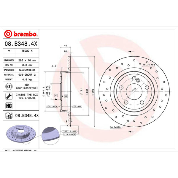 Disco De Freno Trasero Para Mercedes-Benz Cla200 2013-2018